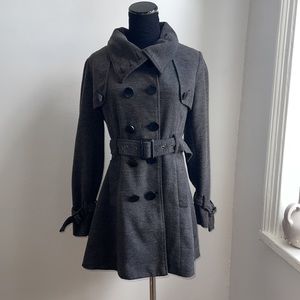 Gray belted coat